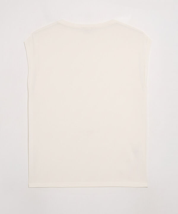 Camiseta Mujer Hombros Fruncidos Sin Mangas image number null