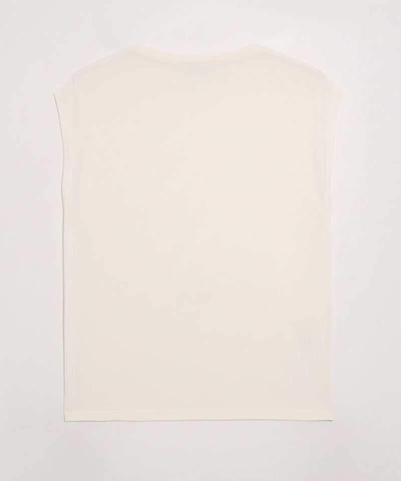 Camiseta Mujer Hombros Fruncidos Sin Mangas