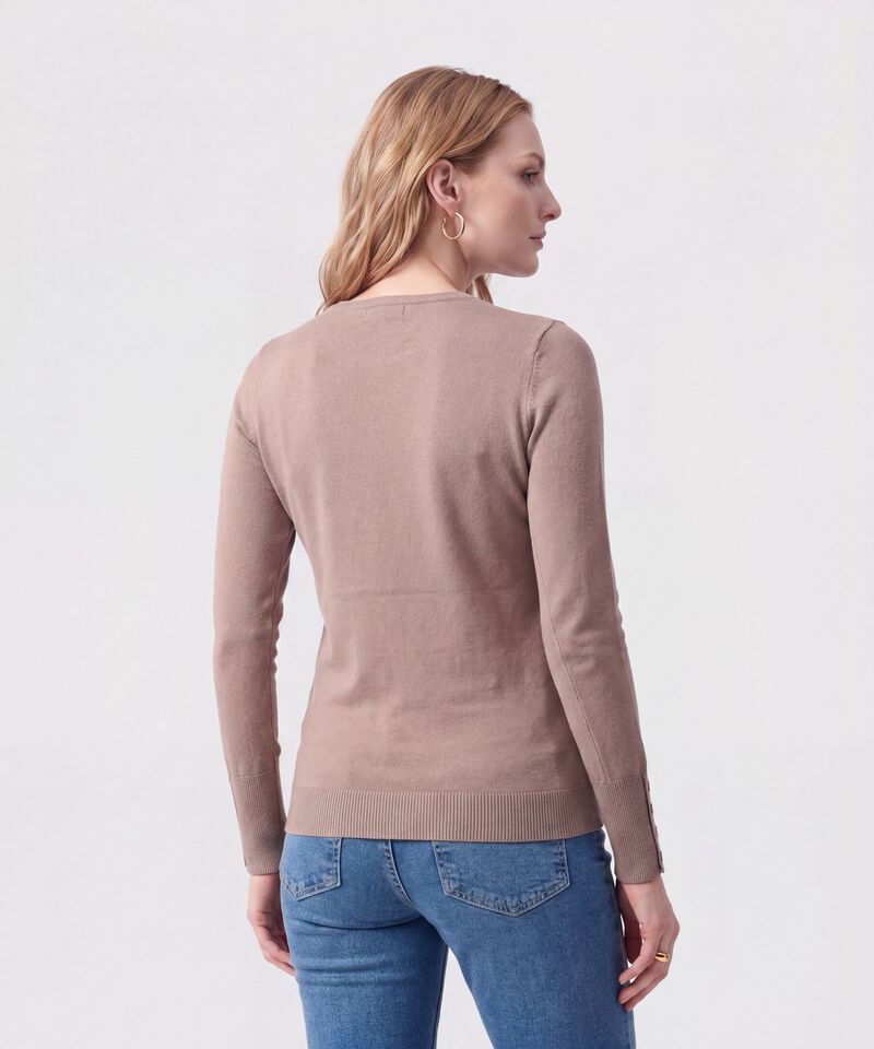 Saco Cuello Redondo Con Botones En Pu&ntilde;os