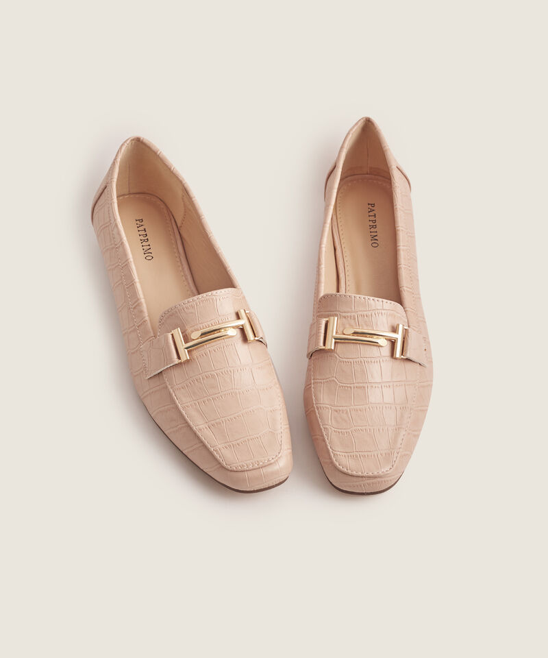 Mocasines Con Textura Y Herraje Para Mujer