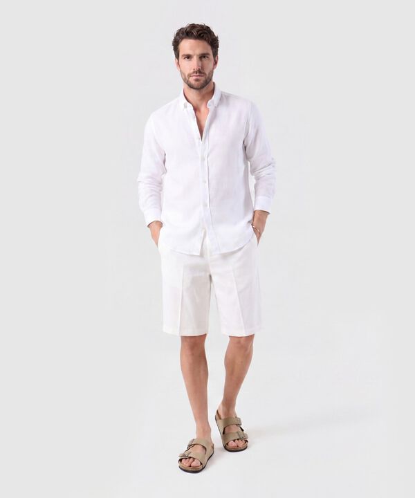 Camisa Manga Larga Texturizada Para Hombre