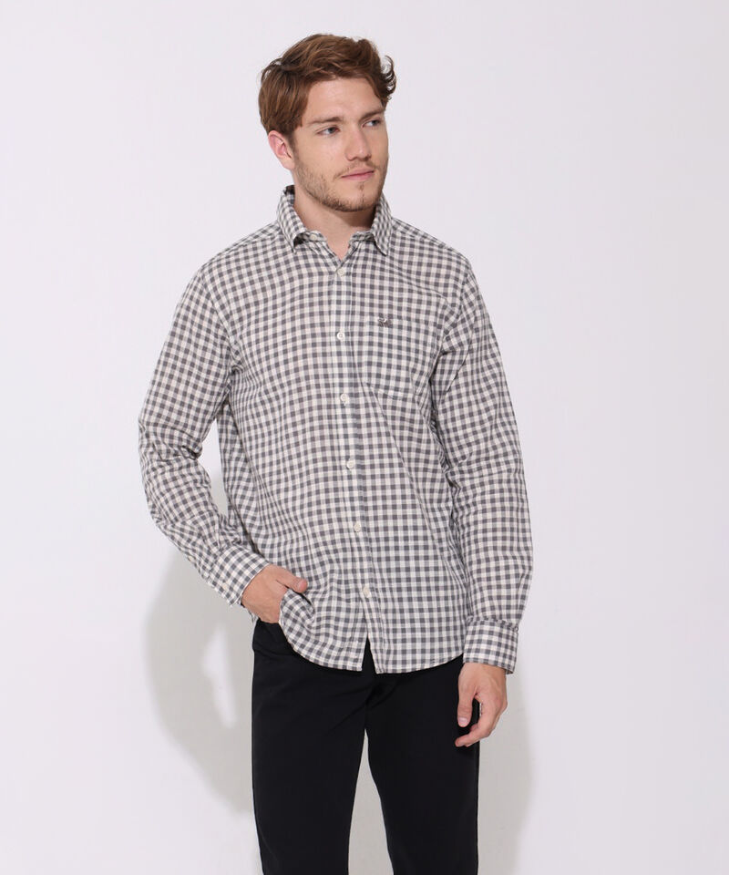 Camisa Prete&ntilde;ida Manga Larga Con Bolsillo Y Silueta Regular Fit