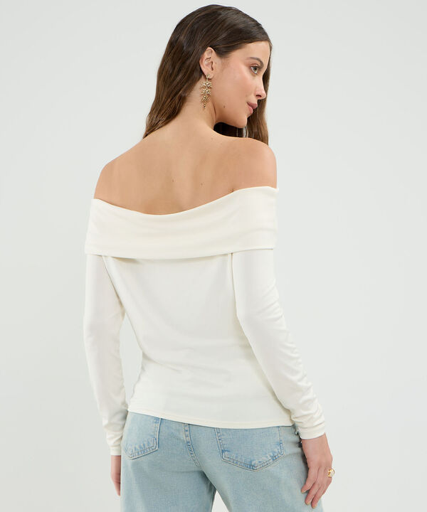 Camiseta Ajustada Cuello Bandeja Para Mujer