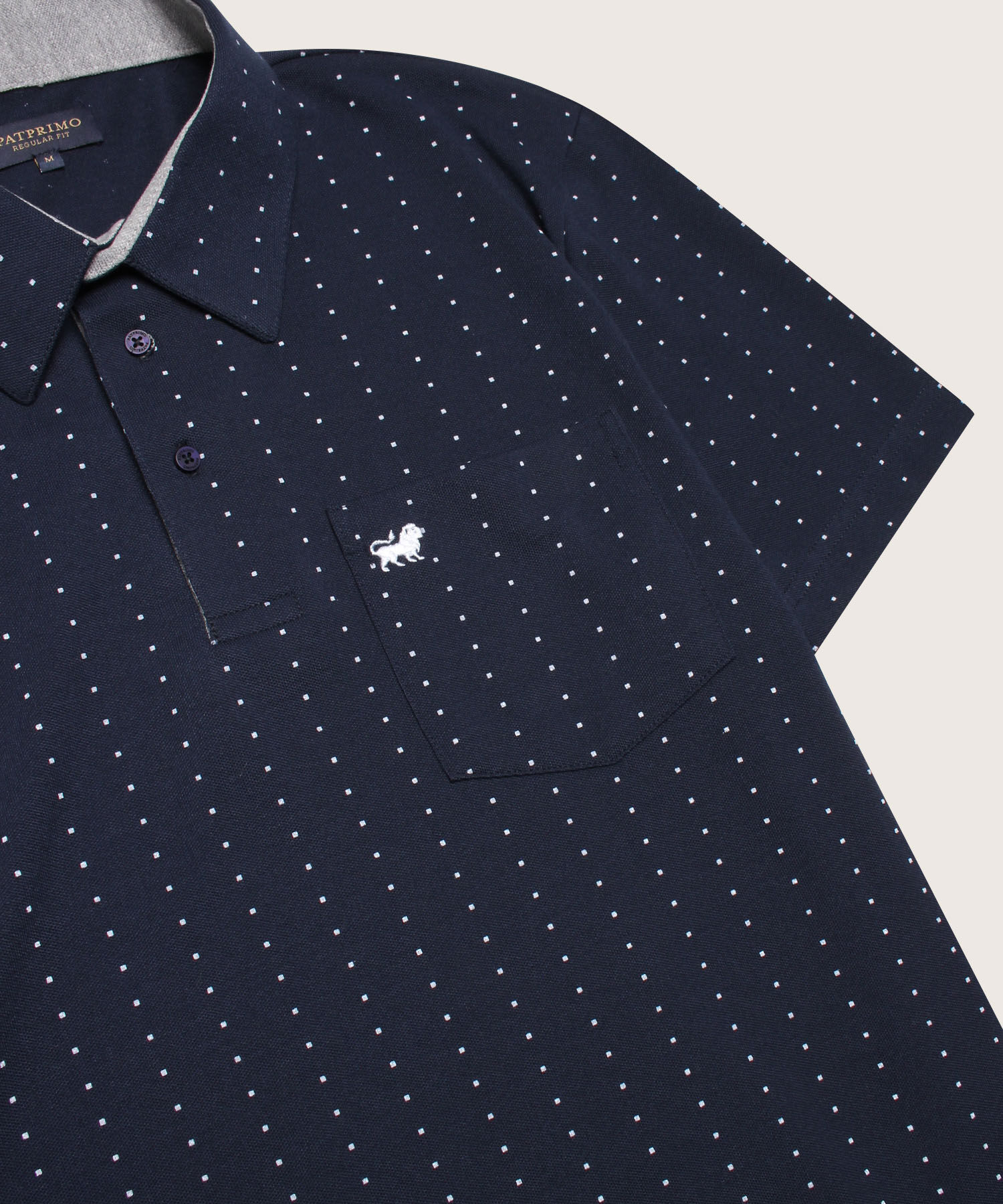 Polo Estampada Cuello Duro