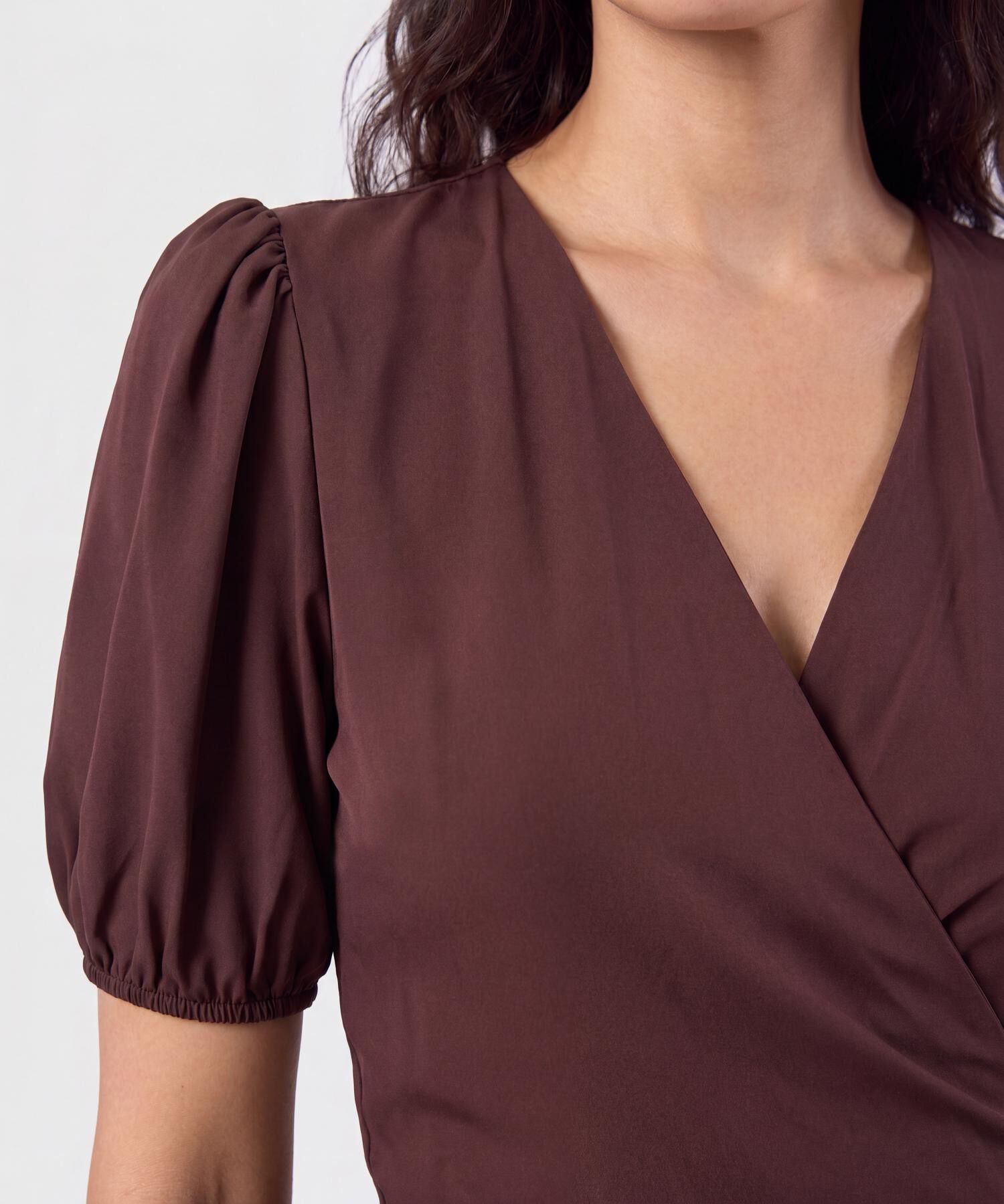 Vestido Cruzado Con Volantes Para Mujer