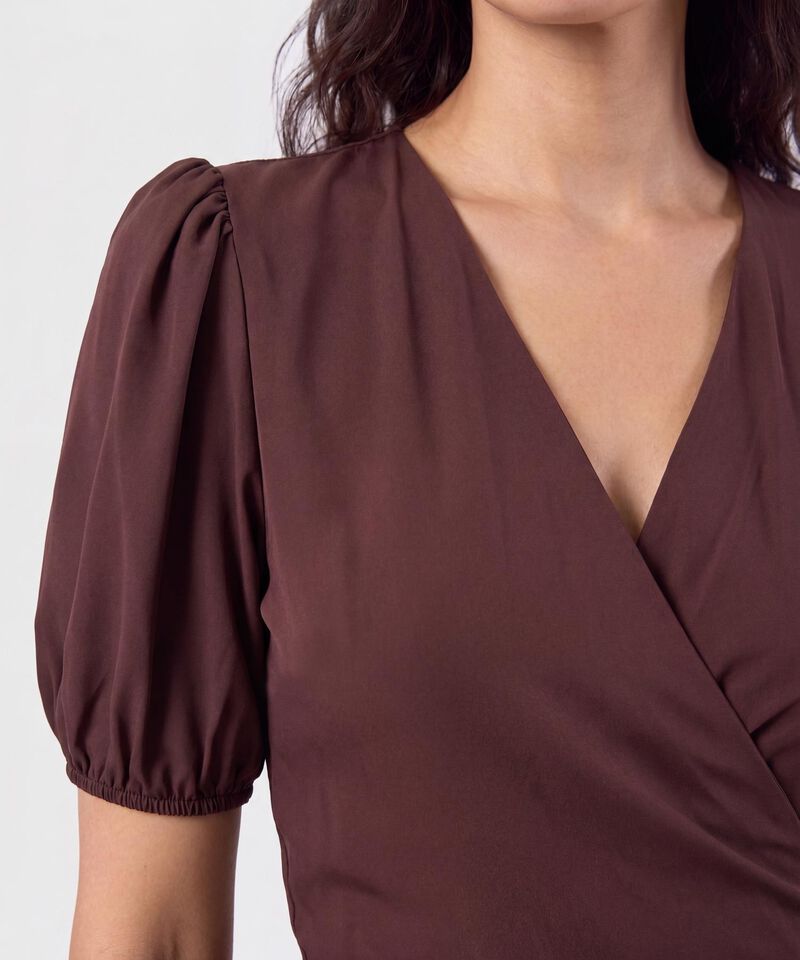 Vestido Cruzado Con Volantes Para Mujer