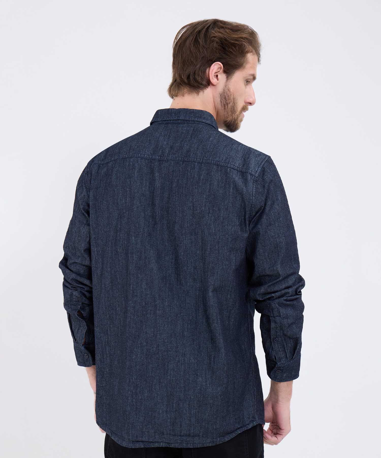 Camisa Regular Tono Azul Oscuro