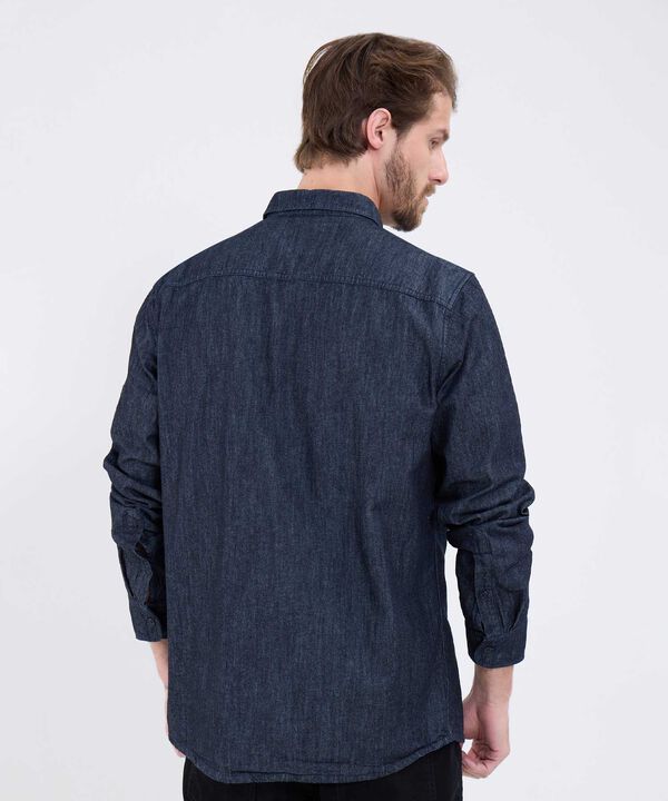 Camisa Regular Tono Azul Oscuro