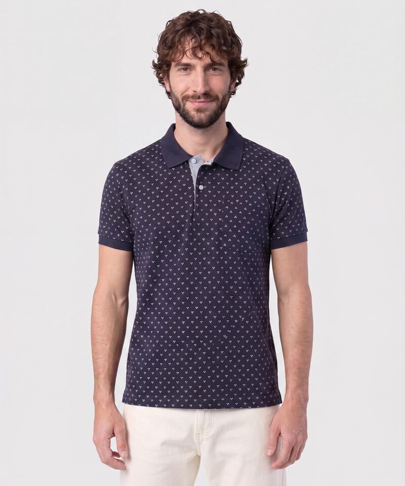Polo Estampada Con Bolsillo 