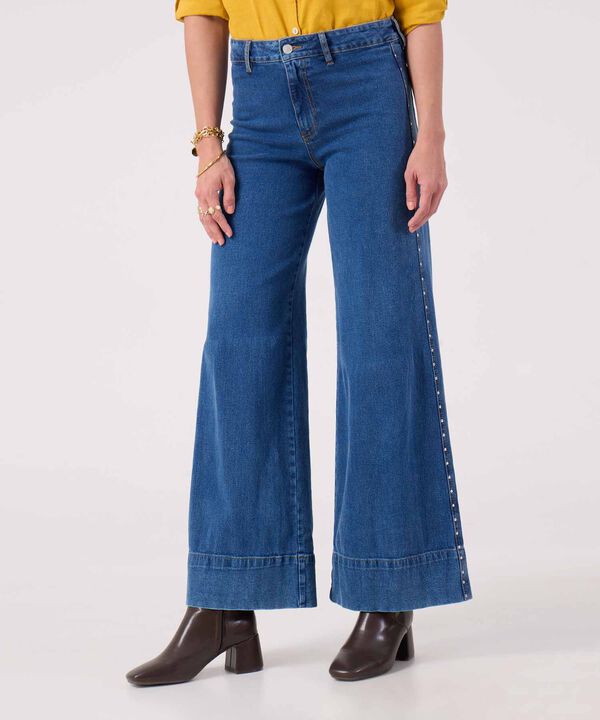 Jeans Wide Leg Tono Azul Medio  image number null