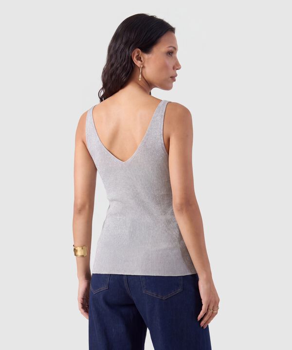 Camiseta Sin Mangas Cuello V Para Mujer