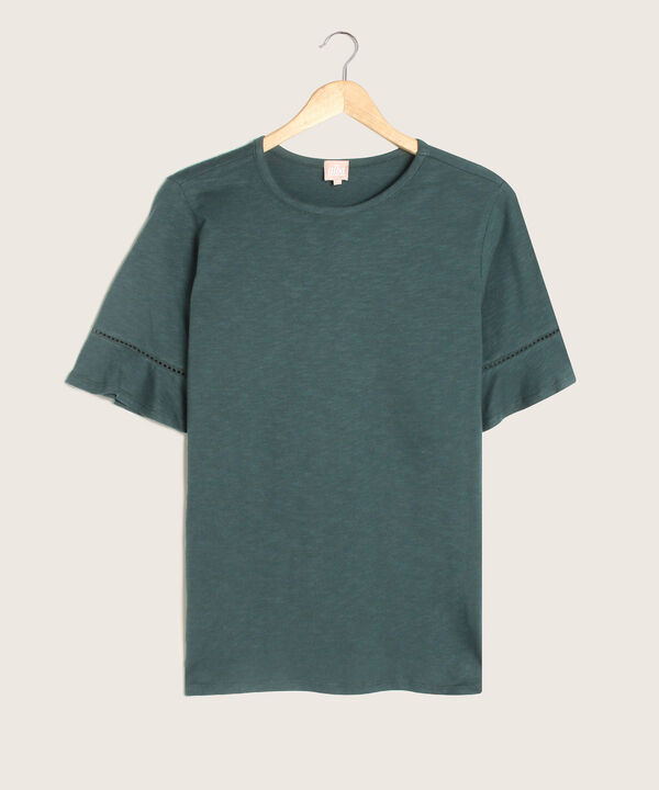 Camiseta Manga Corta Con Detalle De Encaje