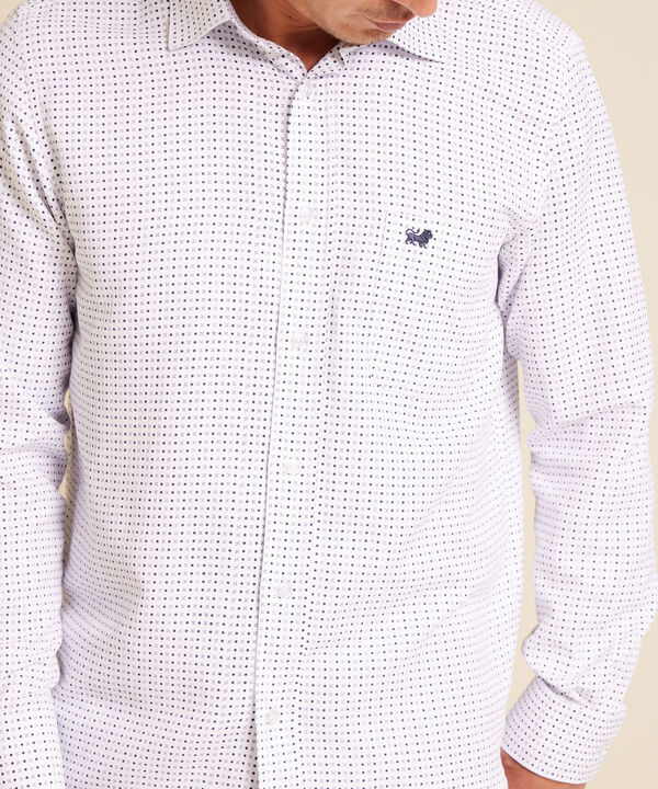 Camisa Estampada Manga Larga Con Bolsillo, Silueta Regular Fit image number null