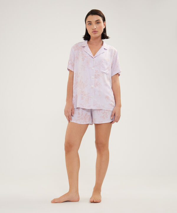 Pijama Camisa Resort Manga Corta Con Short Estampado