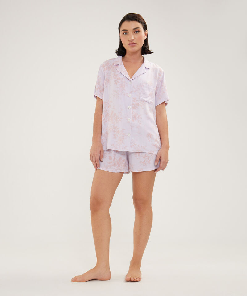 Pijama Camisa Resort Manga Corta Con Short Estampado