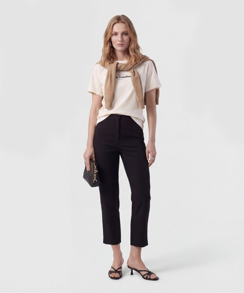 Camiseta B&aacute;sica Con Estampado Para Mujer