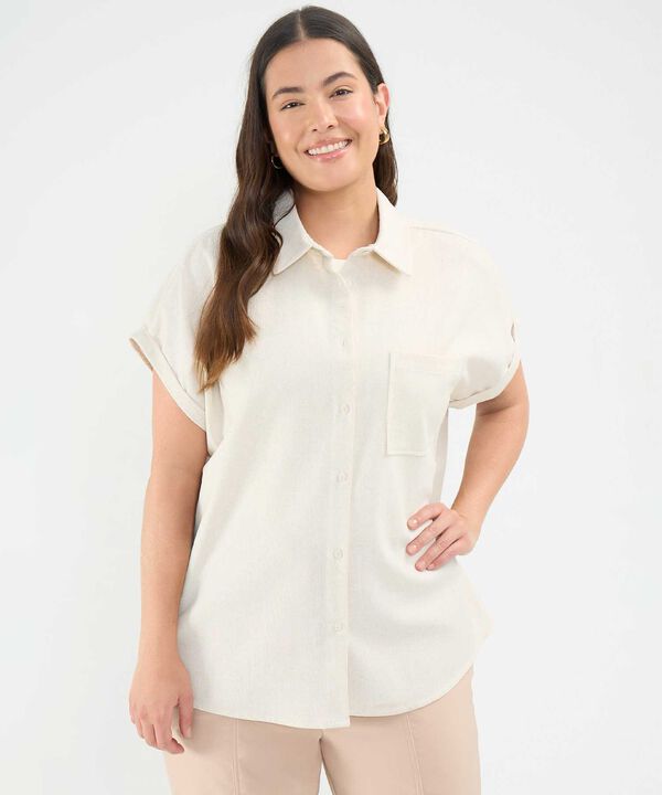 Camisa en Efecto Lino image number null