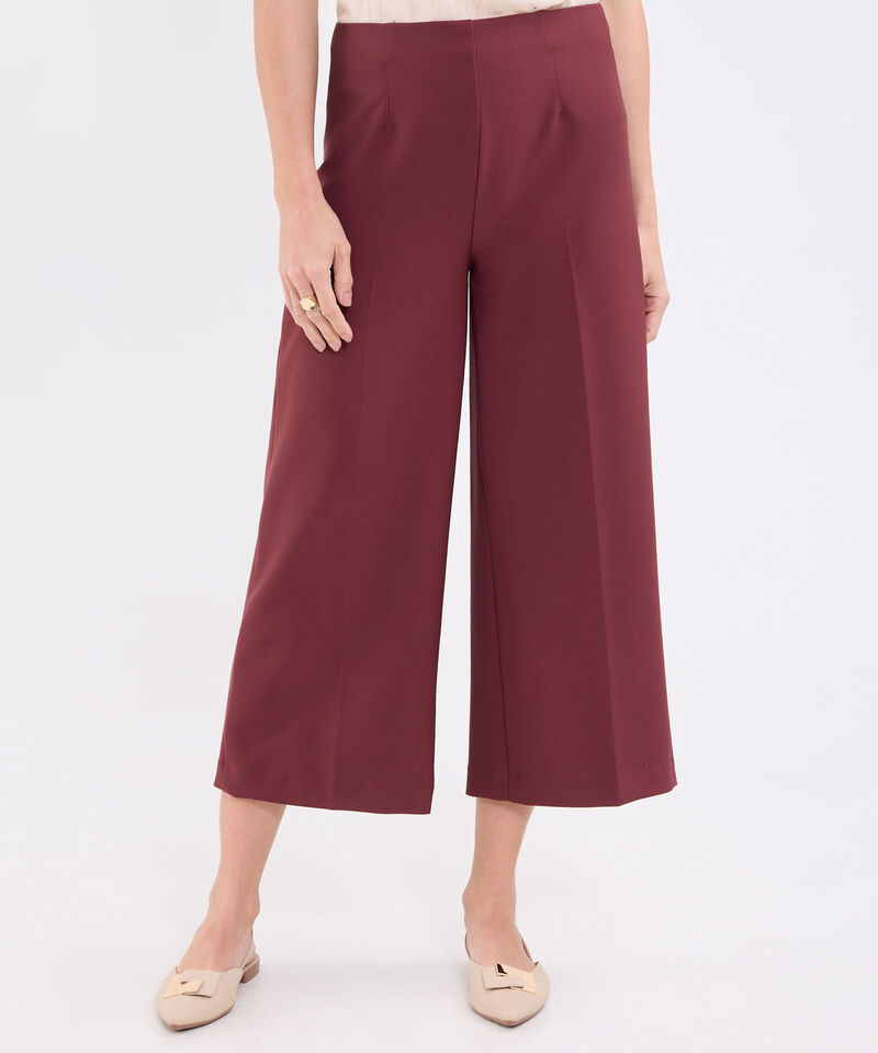 Pantalon culotte unicolor para mujer