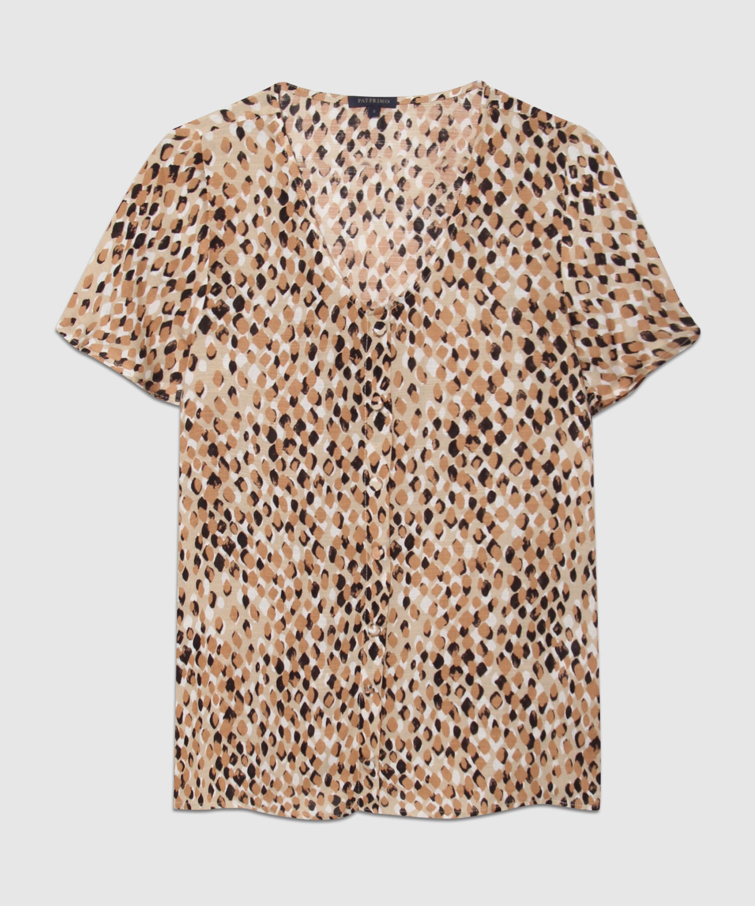 Blusa Estampada Con Botones Decorativos