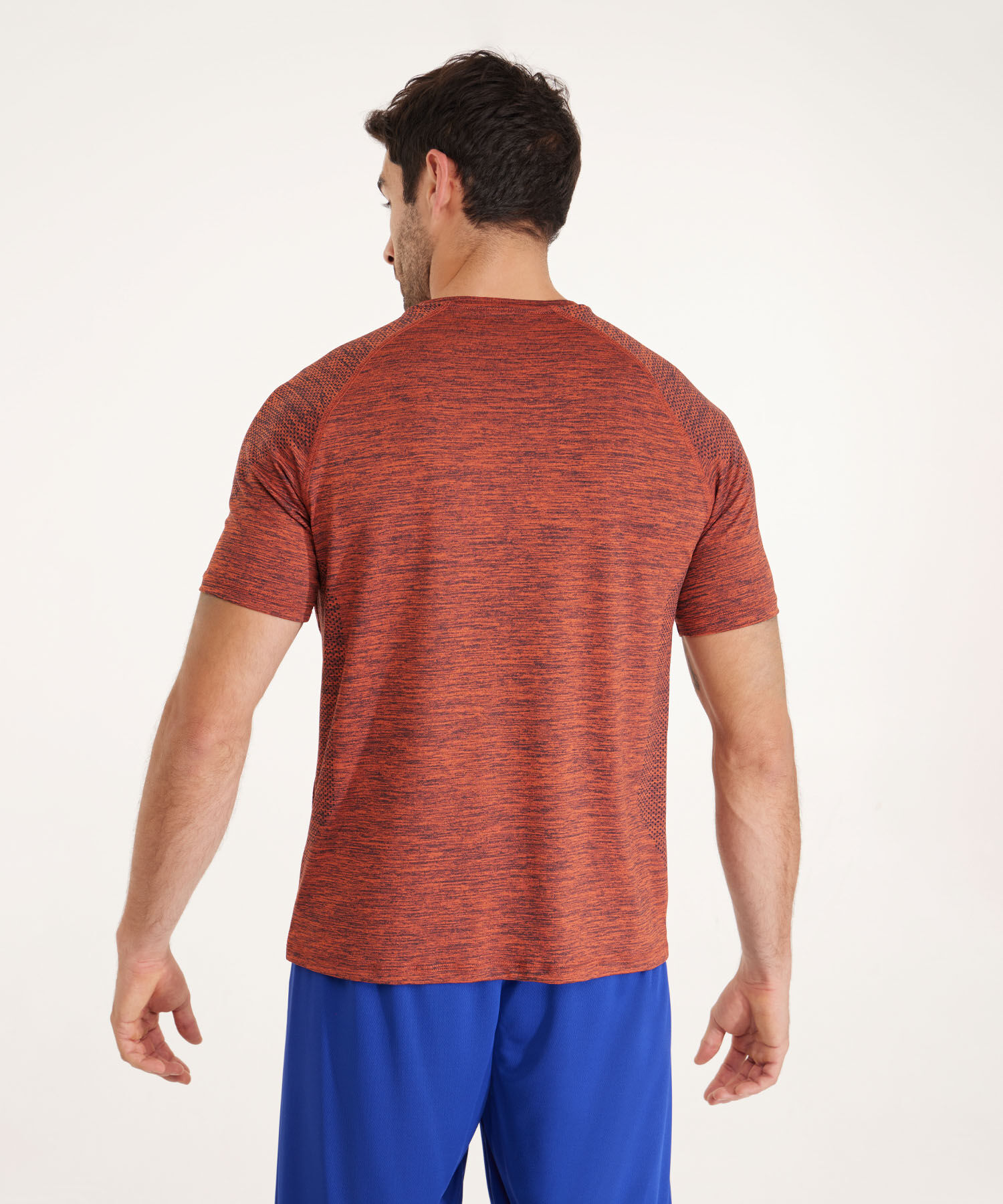 Camiseta Manga Corta Ranglan, Cuello Redondo, Textura Jaspe Sublimada