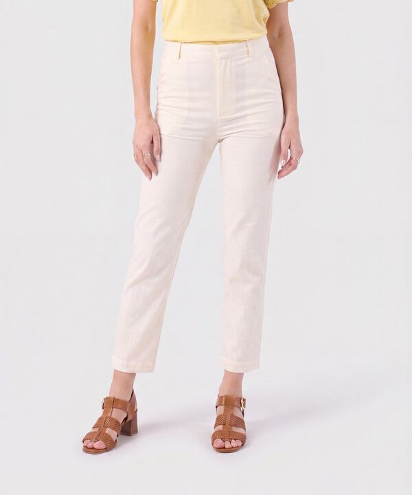 Pantal&oacute;n Chino De Tiro Alto Para Mujer