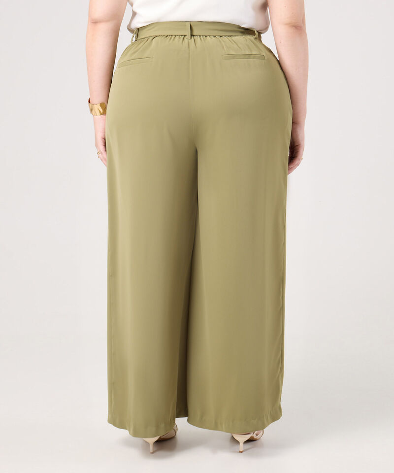 Pantal&oacute;n Unicolor Con Cintur&oacute;n Para Mujer Curvy