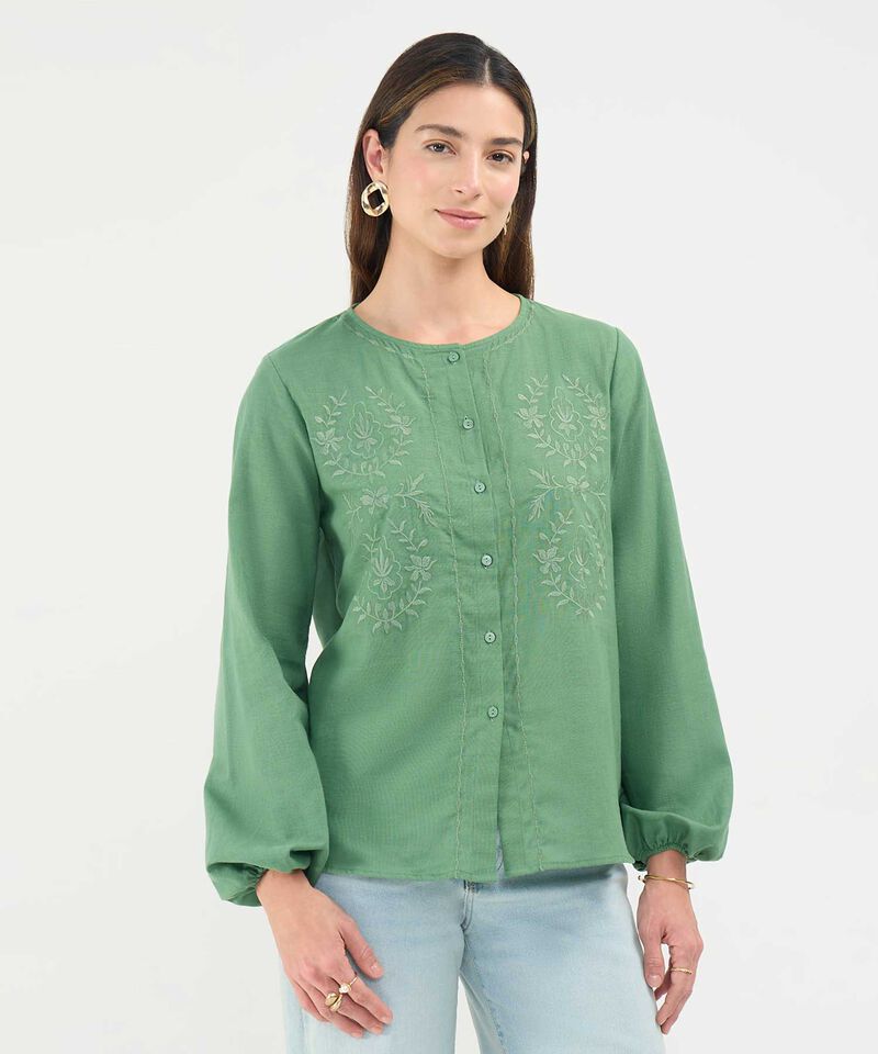 Blusa Bordado Botánico