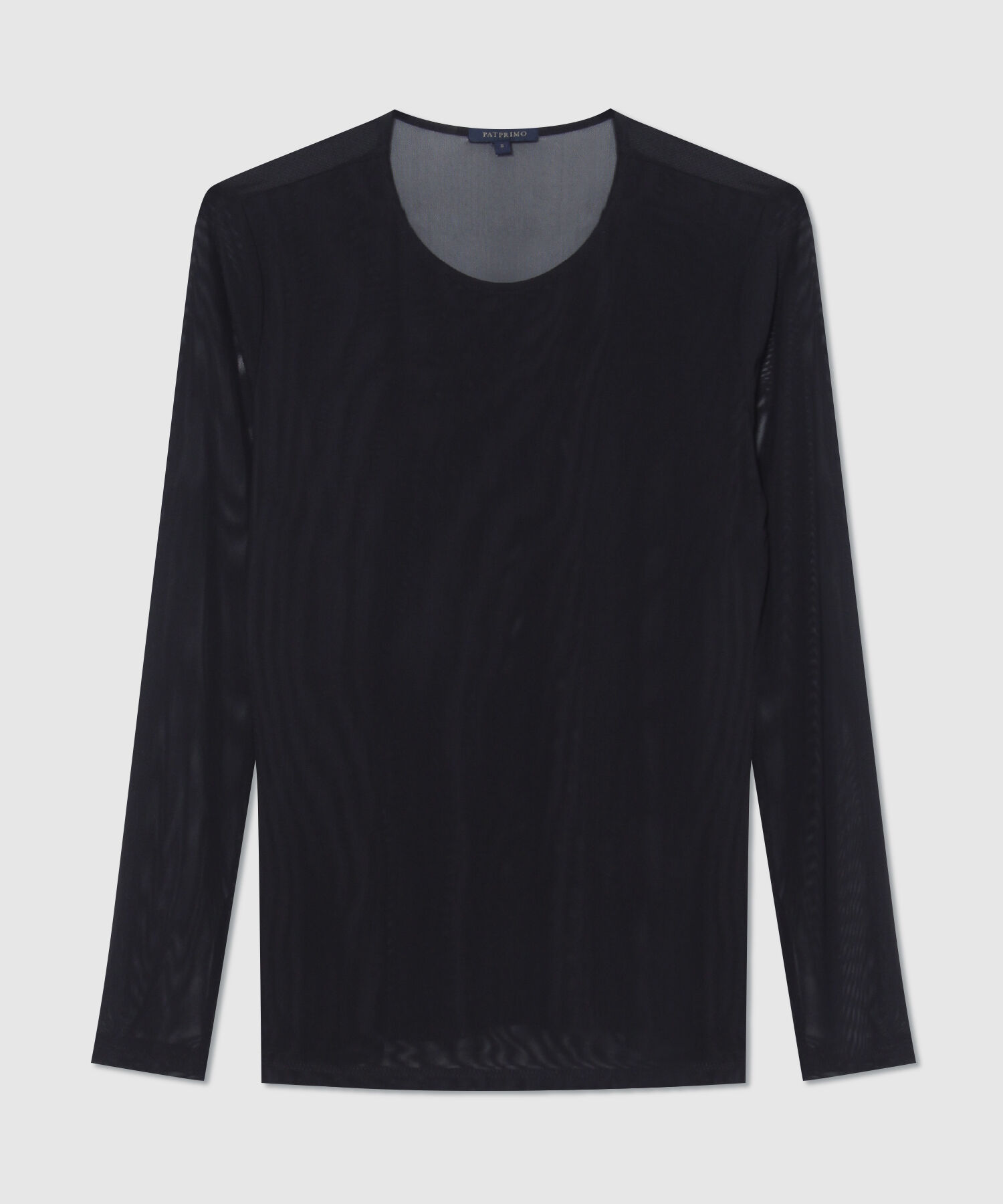 Camiseta Unicolor Escote Redondo Manga Larga