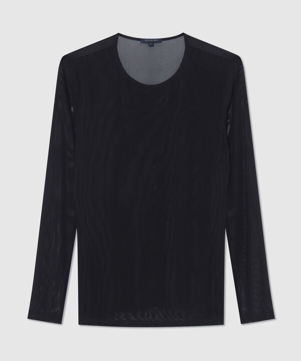 Camiseta Unicolor Escote Redondo Manga Larga
