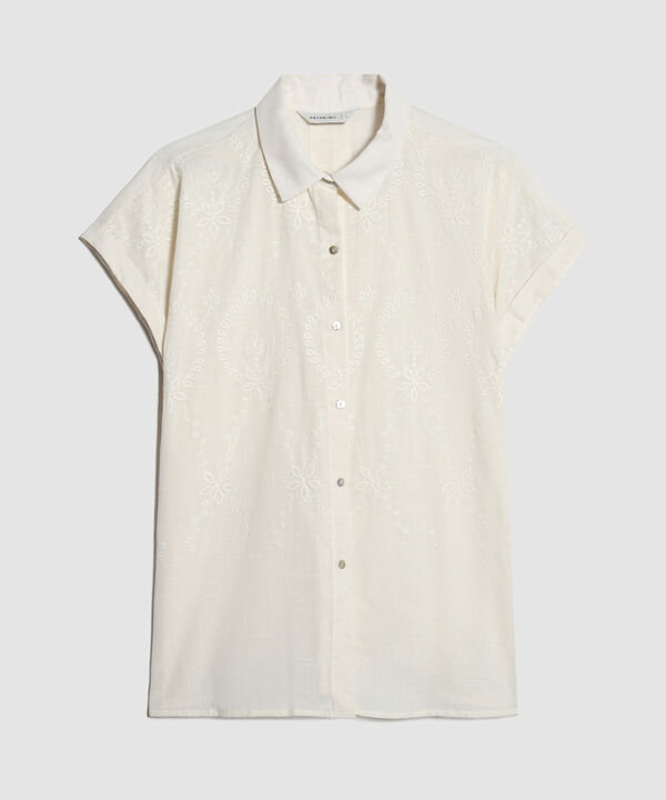 Camisa con Bordado Floral image number null
