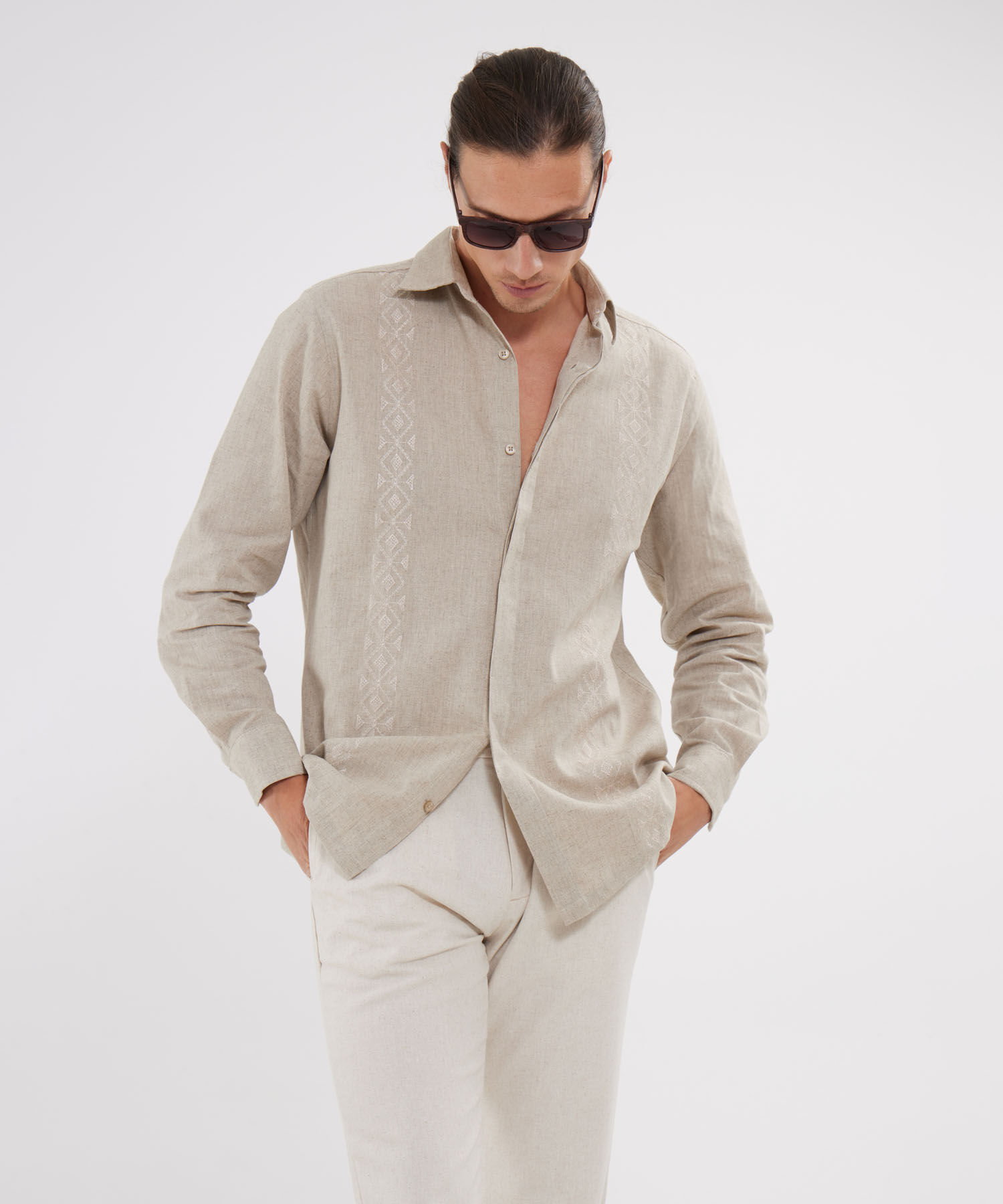 Camisa Guayabera Manga Larga Sin Bolsillo Compra Online PATPRIMO