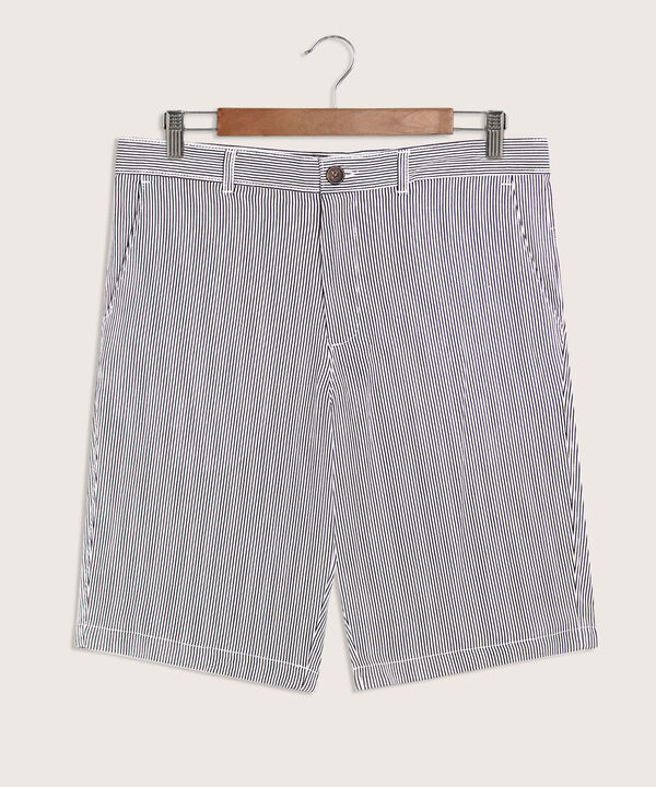 Bermuda B&aacute;sica Mezcla De Lino Estampado