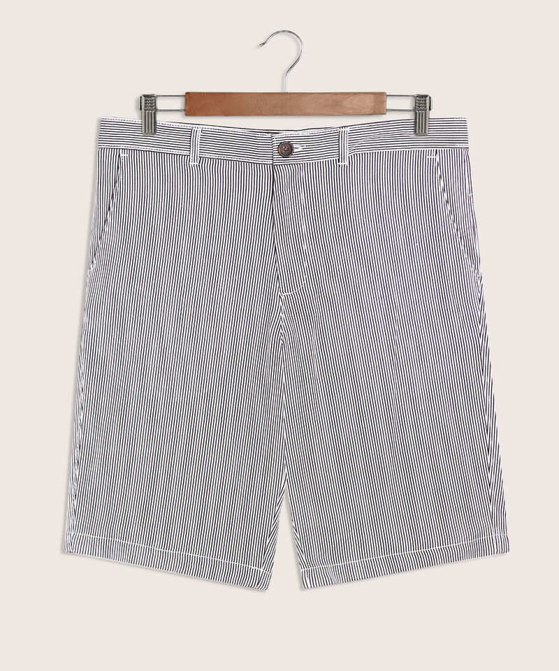 Bermuda B&aacute;sica Mezcla De Lino Estampado