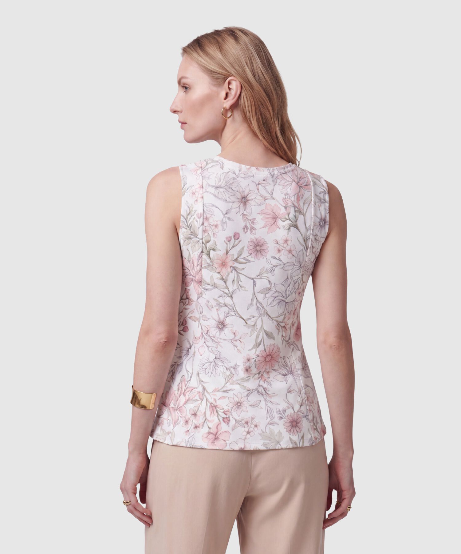 Camiseta Sin Mangas Con Escote V Para Muje