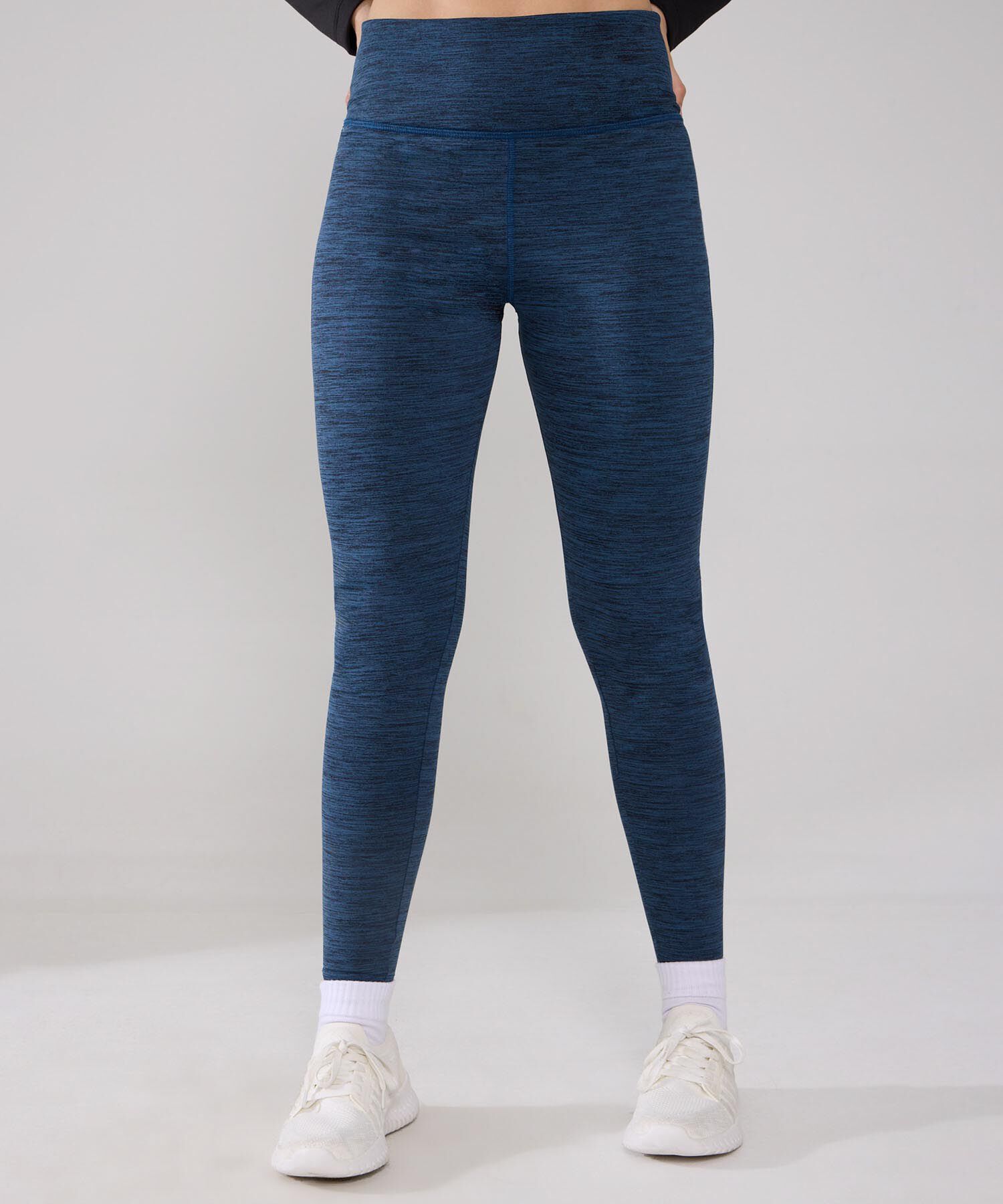 Leggings Jaspe Largo Con Reflectivos Laterales, Cotilla Y Pinzas Posteriores