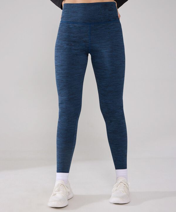 Leggings Jaspe Largo Con Reflectivos Laterales, Cotilla Y Pinzas Posteriores