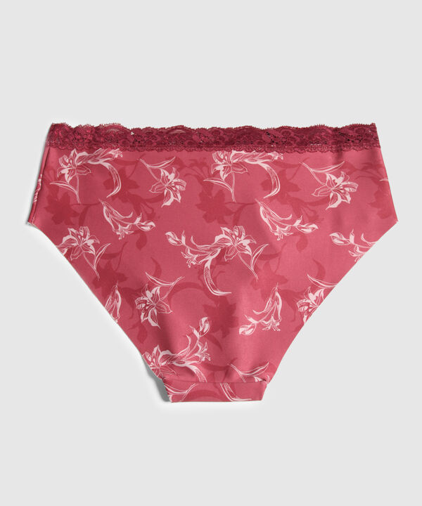 Panty Clásico Estampado Con Encaje En Cintura image number null