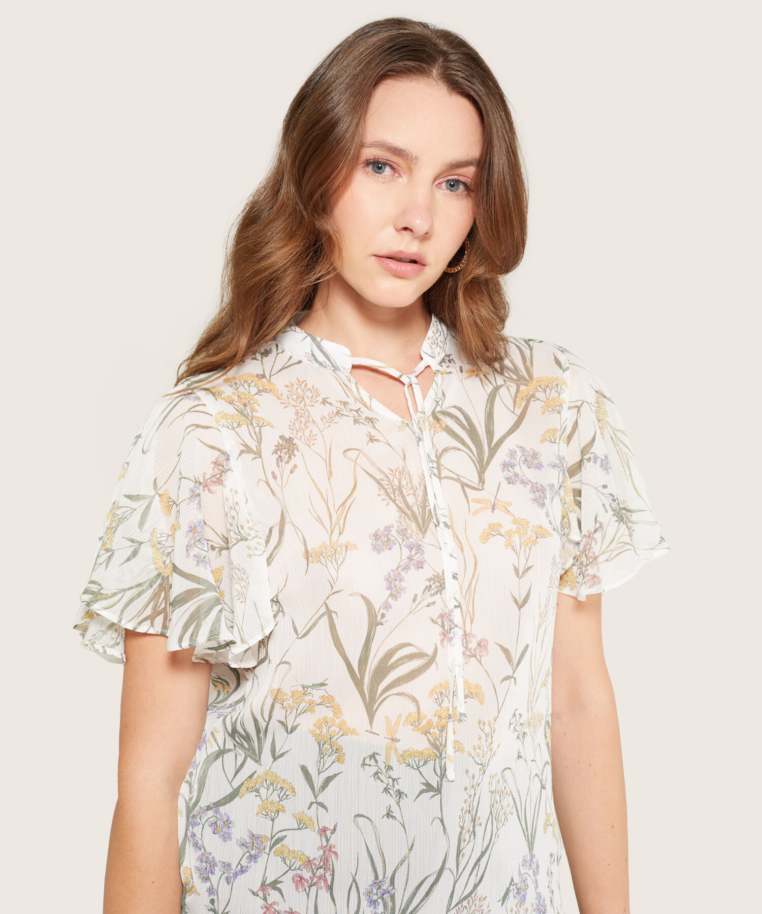 Blusa Manga Acampanada Estampada