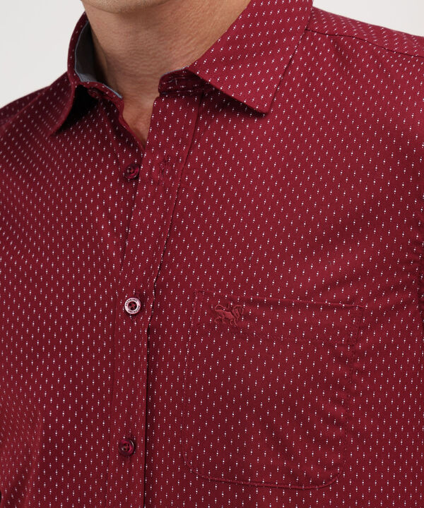 Camisa Manga Corta En Miniprints Con Bolsillo image number null