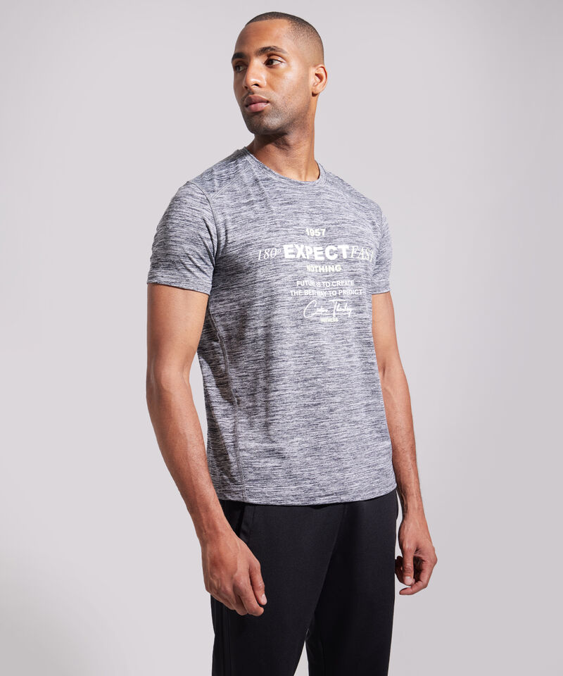 Camiseta B&aacute;sica Manga Corta Cuello Redondo Jaspe Con Screen, Sport L&iacute;neas Patprimo