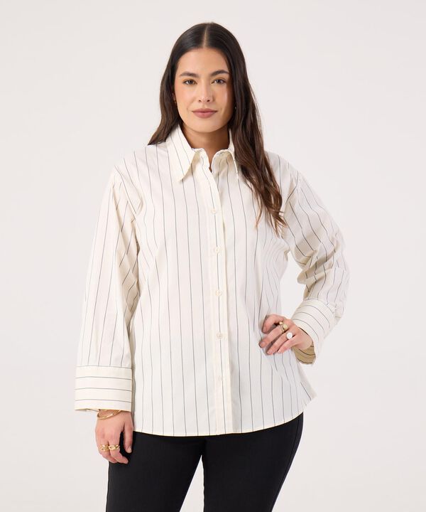 Camisa Para Mujer Curvy A Rayas  image number null