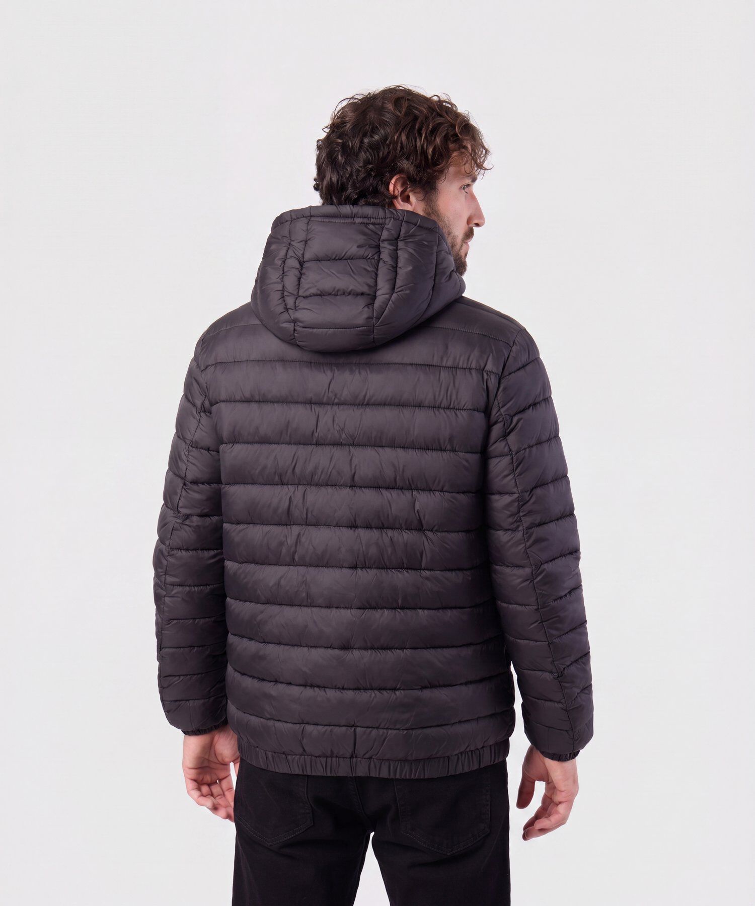 Chaqueta Acolchada Con Capota Hombre