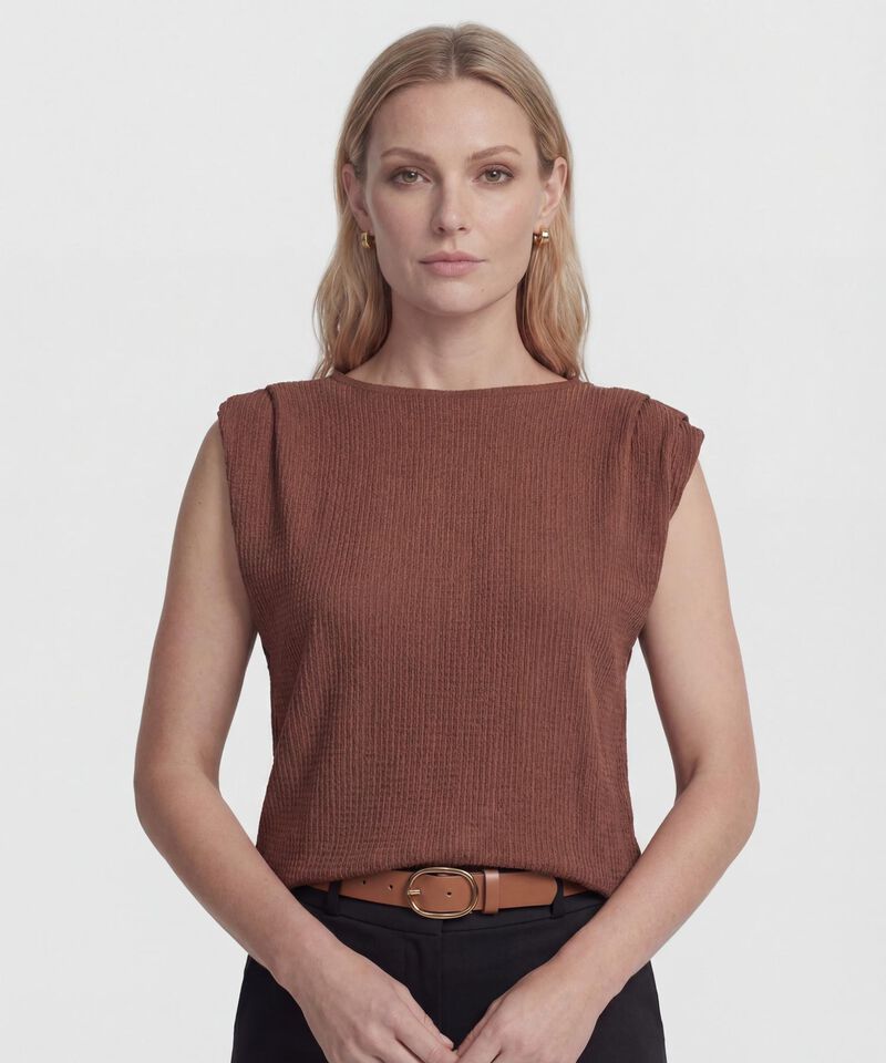 Camiseta con Hombros Drapeados para Mujer