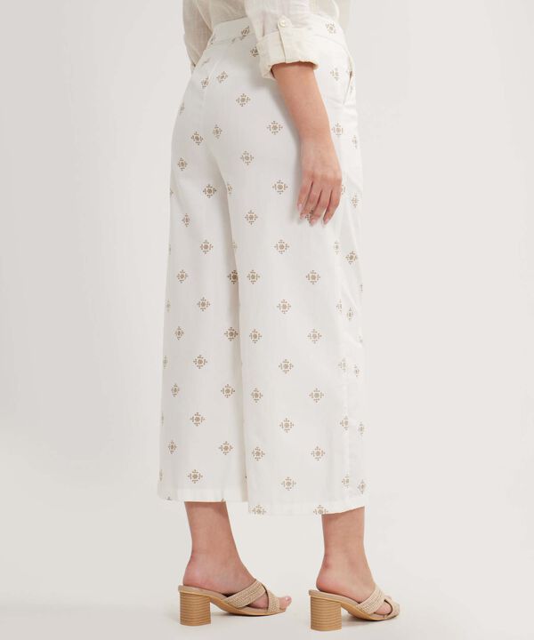 Pantalón Culotte Estampado Con Bolsillos Laterales
