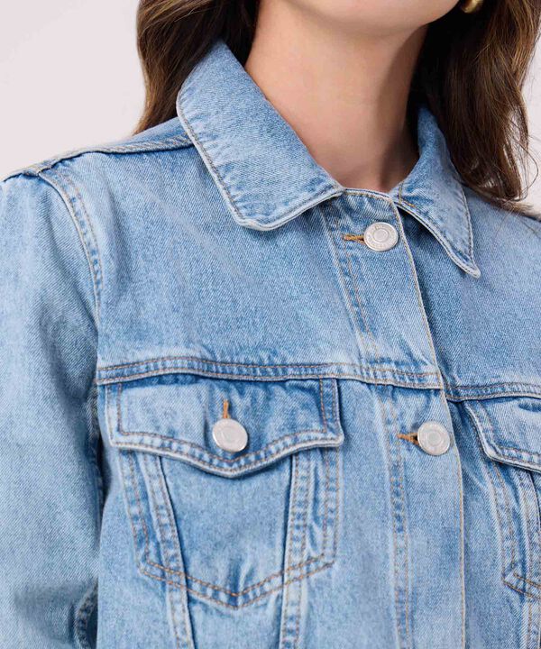 Chaqueta Trucker Tono Azul Claro  image number null