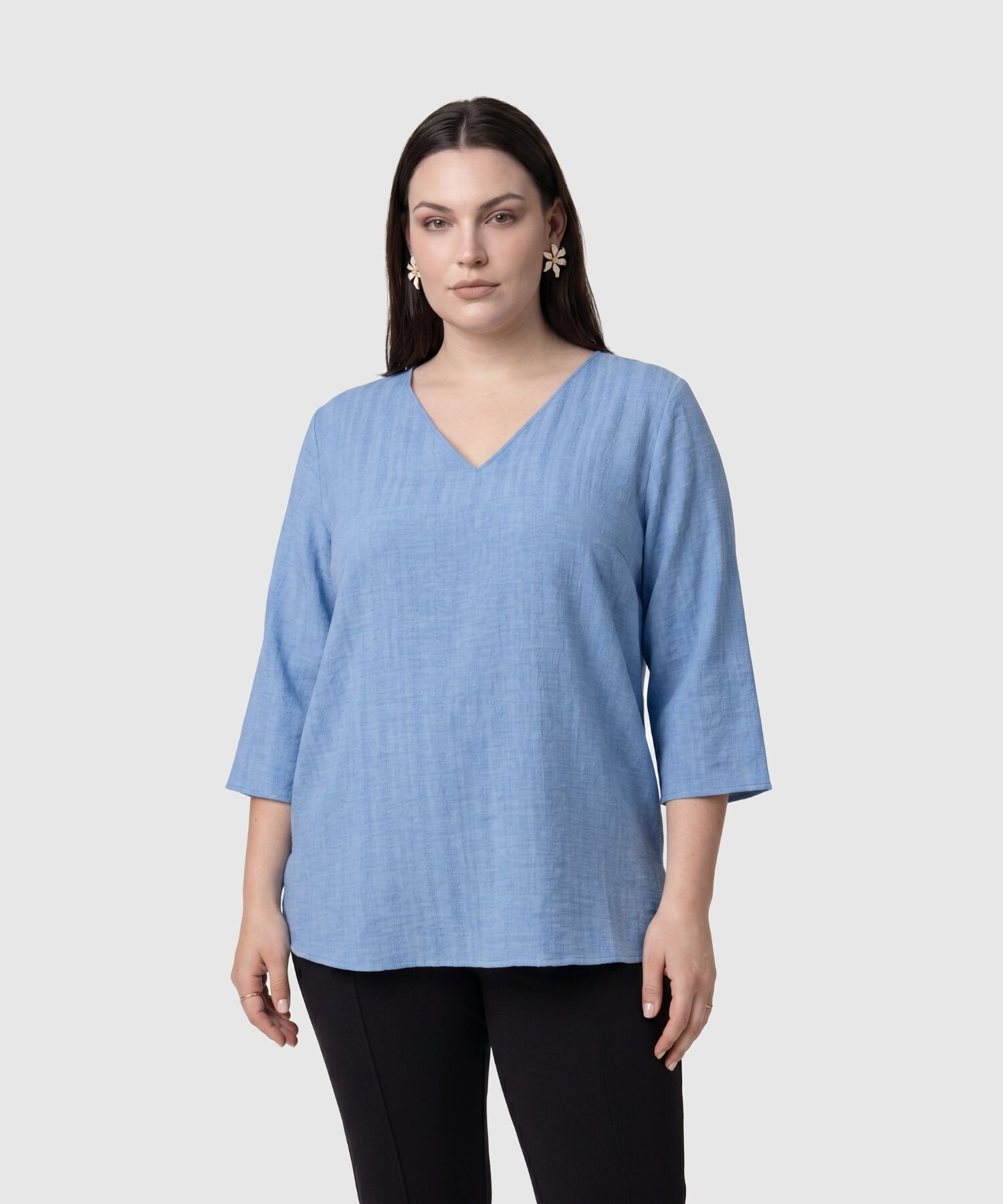 Blusa Con Textura Y Cuello En V Mujer Curvy