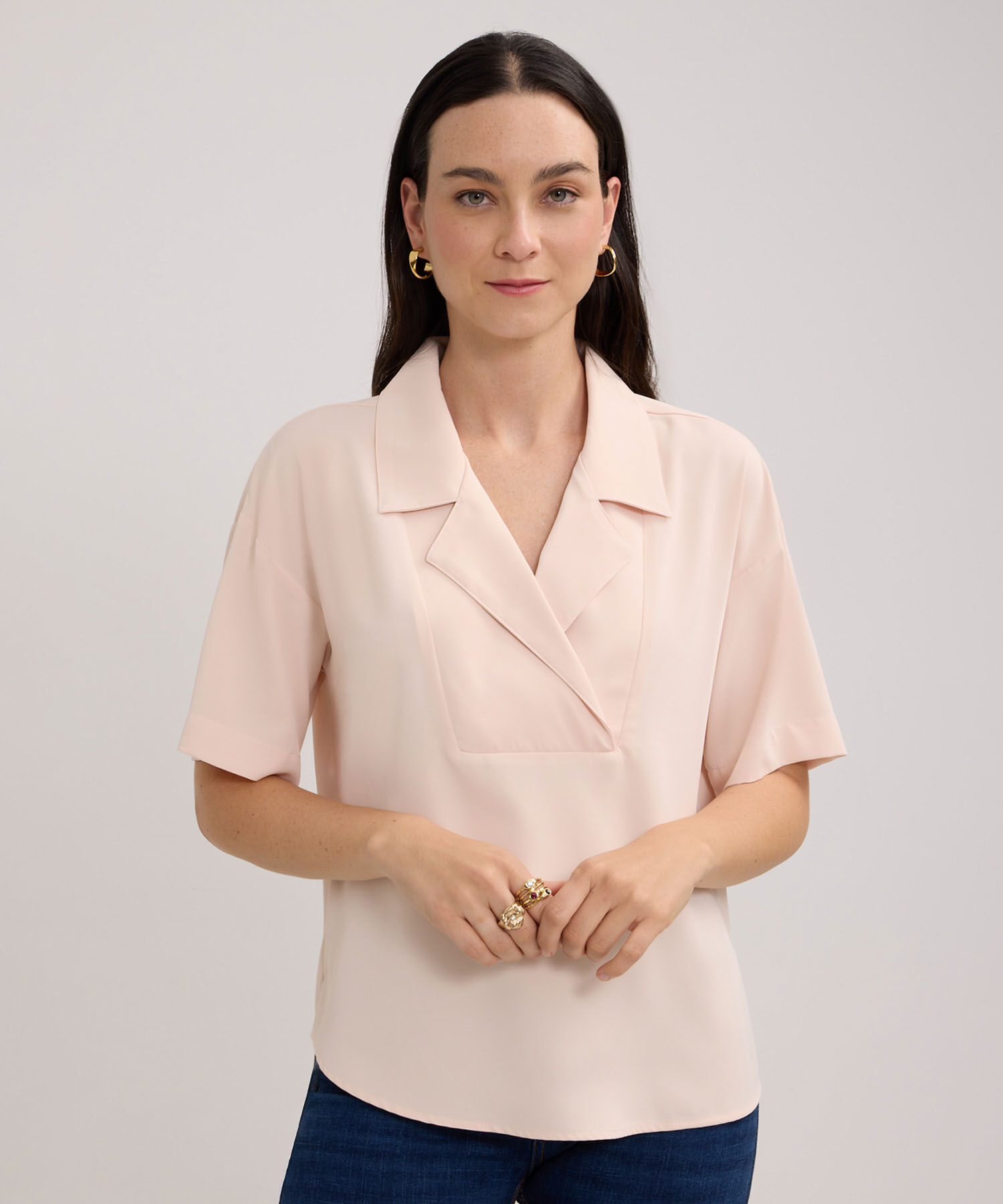 Blusa Unicolor Cuello Resort
