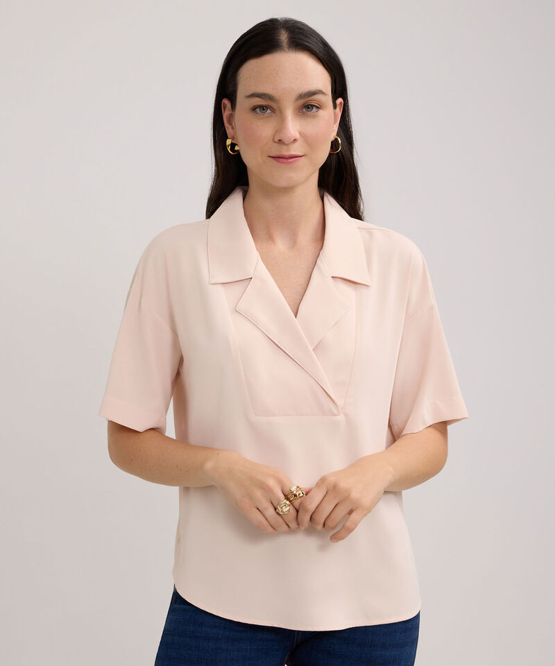 Blusa Unicolor Cuello Resort