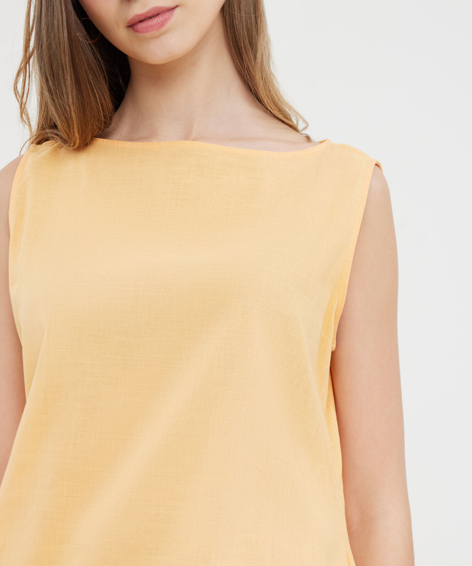 Vestido Unicolor Manga Sisa Con Bolsillos Laterales