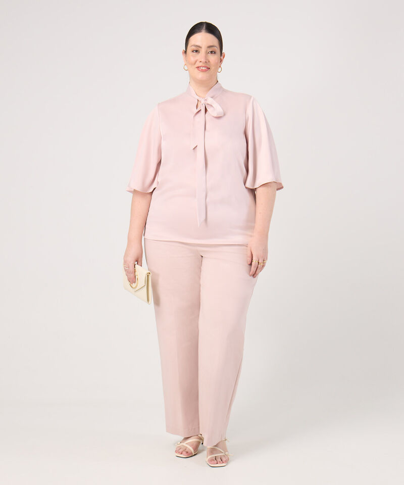 Blusa Con Lazada Al Cuello Para Mujer Curvy